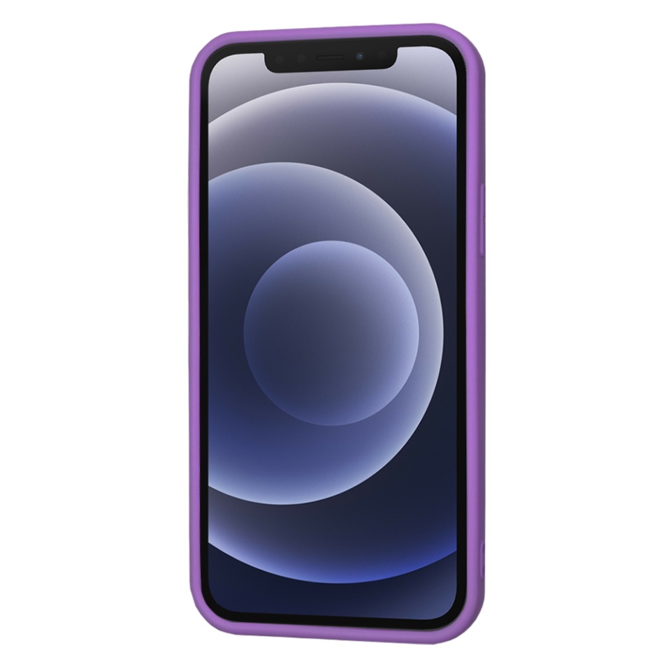 Husa pentru iPhone 12 din Silicon Catifelat, Protectie Premium, Skyddar SoftElegance - Mov - 1 | YEO
