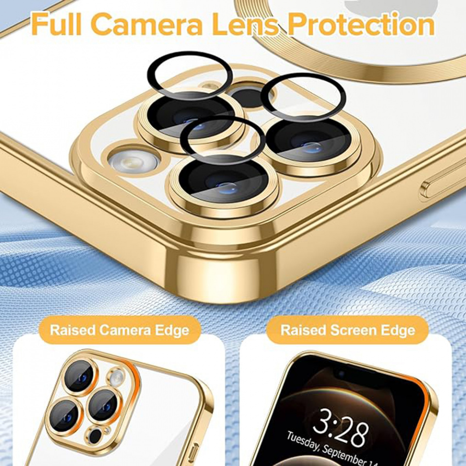 Husa pentru iPhone 12 Pro cu Magsafe integrat, SKYDDAR Luxury Shield - Auriu - 3 | YEO