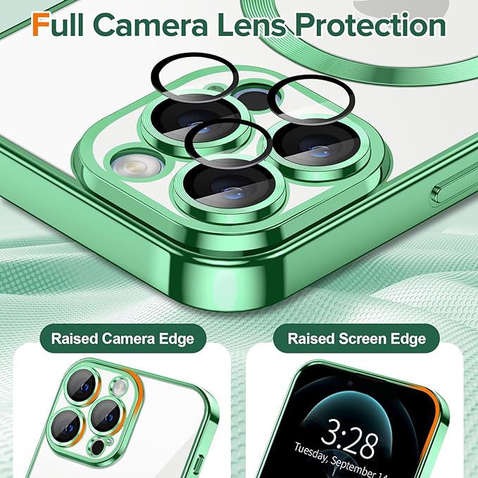 Husa pentru iPhone 12 Pro cu Magsafe integrat, SKYDDAR Luxury Shield - Verde deschis - 3 | YEO