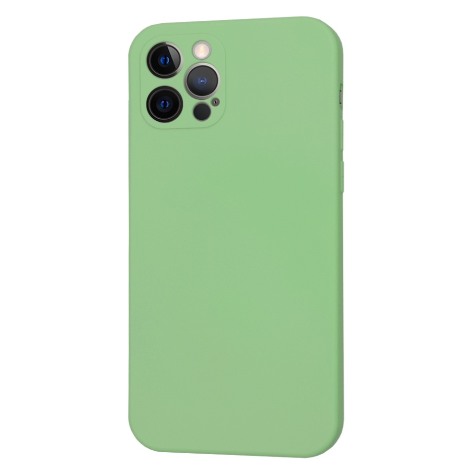 Husa pentru iPhone 12 Pro din Silicon Catifelat, Protectie Premium, Skyddar SoftElegance MagSafe - Verde deschis - 2 | YEO