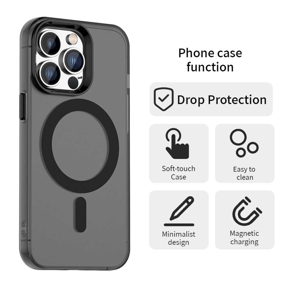 Husa pentru iPhone 12 Pro Max, SKYDDAR INOVATION, CandyCase, Magsafe, set cu sticker, Negru - 1 | YEO