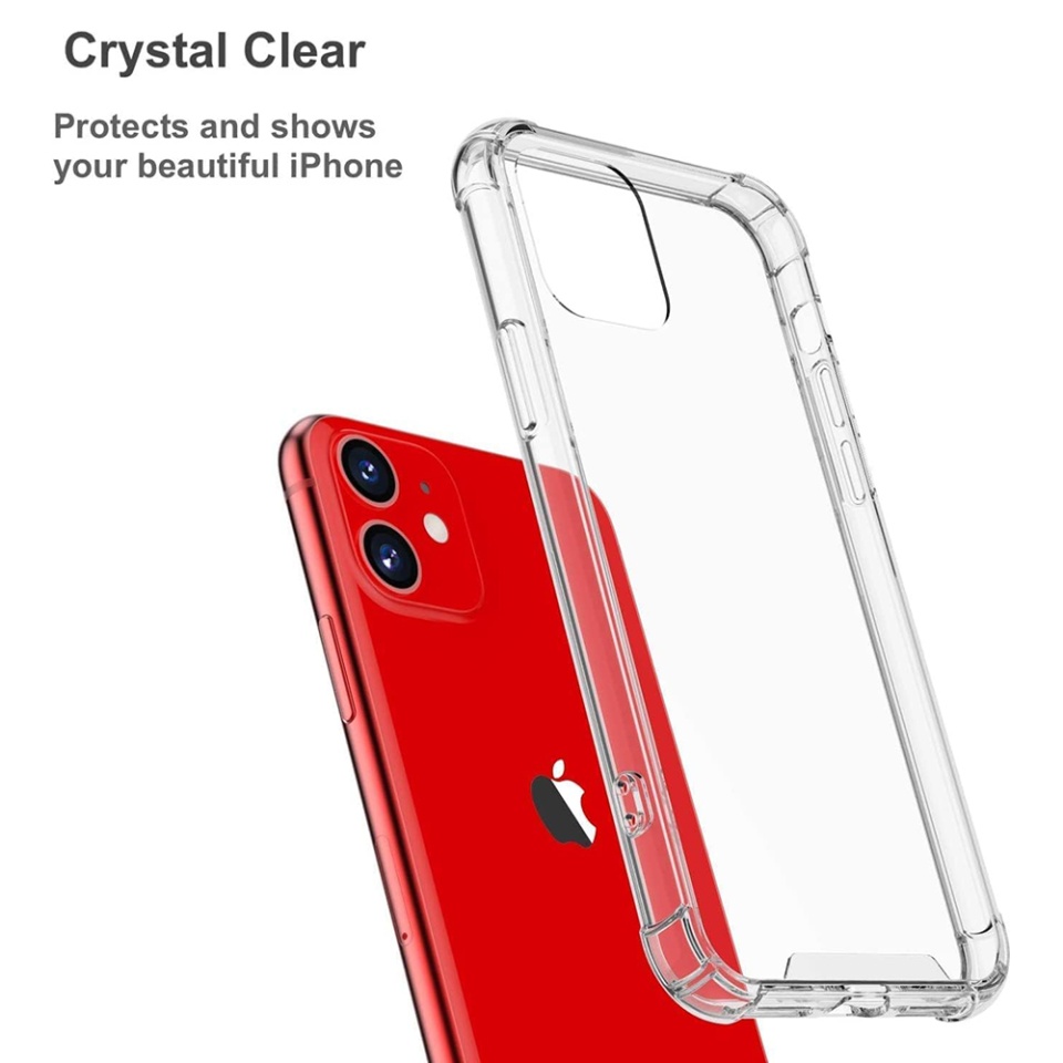 Husa pentru iPhone 12 , SKYDDAR INNOVATION, Shockproof Clear din Silicon Slim, Transparenta, set cu sticker - 2 | YEO