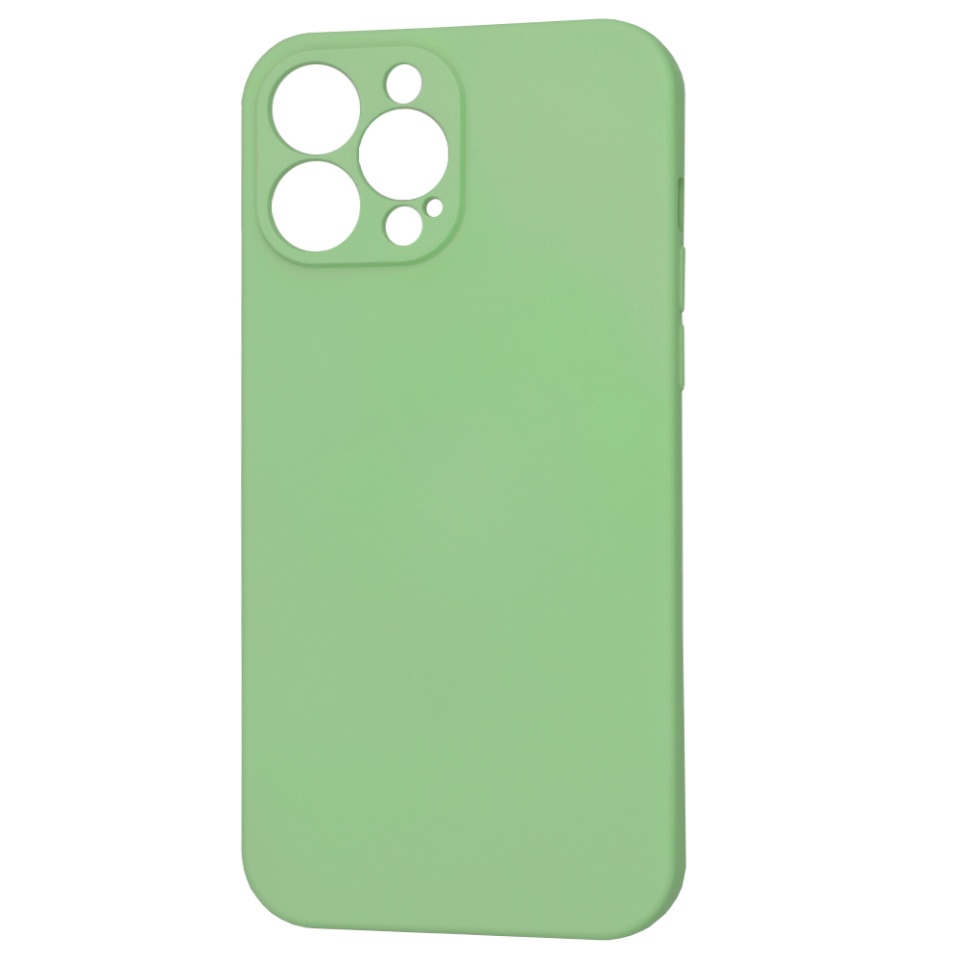 Husa pentru iPhone 13 Pro Max din Silicon Catifelat, Protectie Premium, Skyddar SoftElegance - Verde deschis - 3 | YEO
