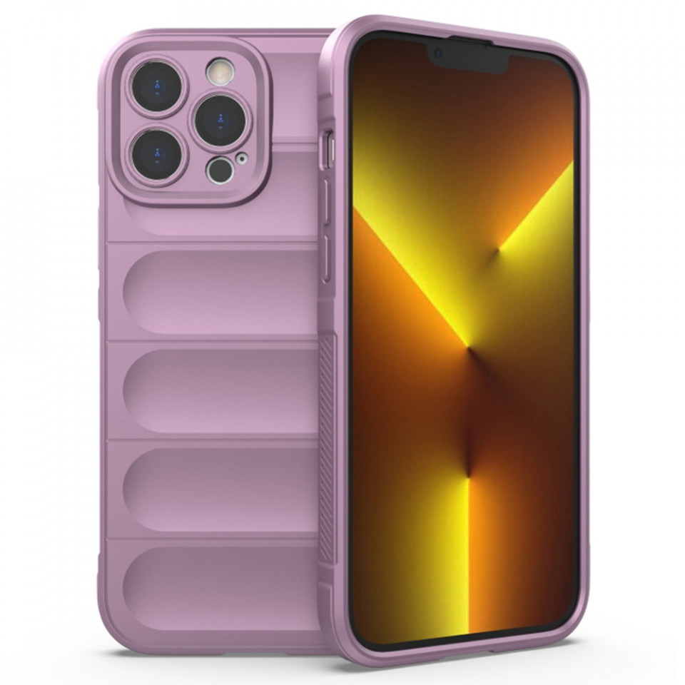Husa pentru iPhone 13 Pro Max eleganta, din silicon mat, SKDR Vogue - Mov