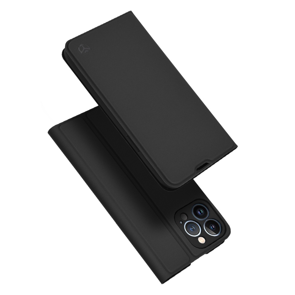 Husa pentru iPhone 13 Pro Max, SKYDDAR INNOVATION, Magskin Book, tip Carte cu Portofel Interior, set cu sticker, Negru