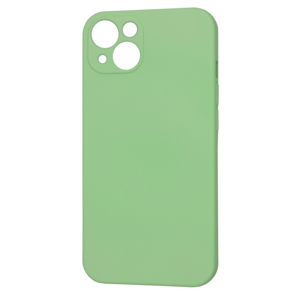 Husa pentru iPhone 13, SKYDDAR INNOVATION, din Silicon Catifelat, SoftFlex Magsafe, Verde deschis, set cu sticker - 2 | YEO