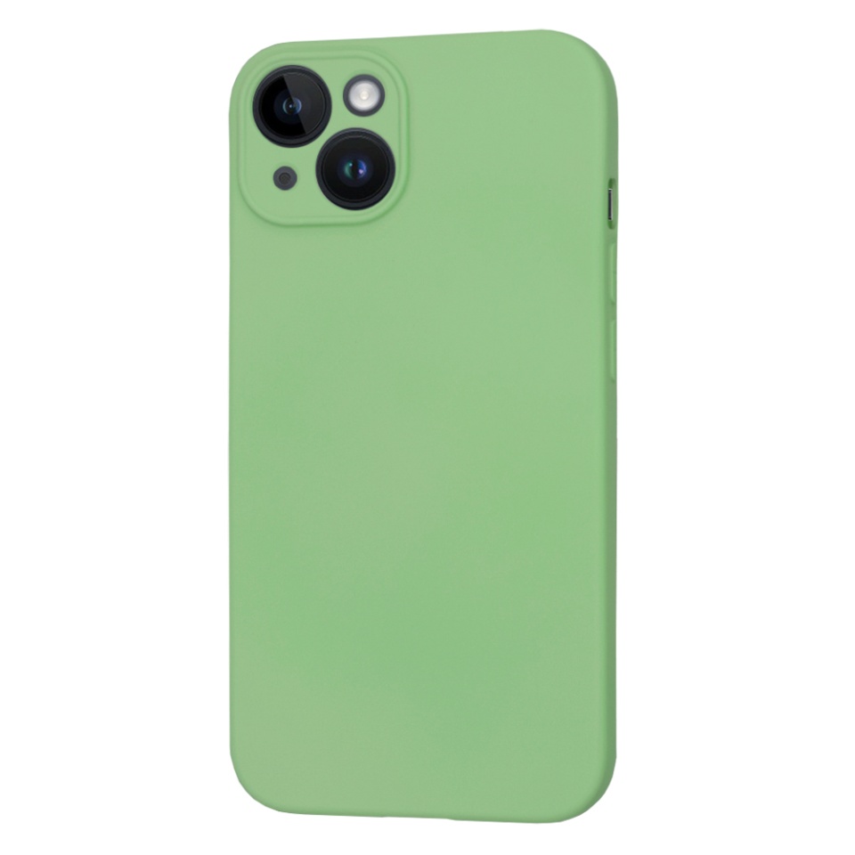 Husa pentru iPhone 14 din Silicon Catifelat, Protectie Premium, Skyddar SoftElegance MagSafe - Verde deschis - 2 | YEO
