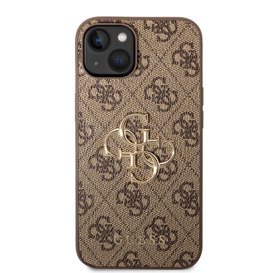 Husa pentru iPhone 14, Guess Hardcase 4G Big Metal Logo, Protectie Slim, Compatibila, Maro - 2 | YEO