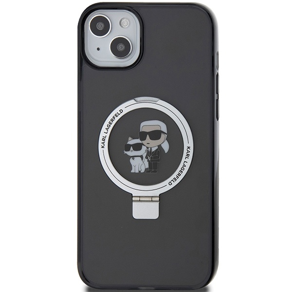 Husa pentru iPhone 14, Hardcase Ring Stand MagSafe, Karl Lagerfeld - Negru - 2 | YEO