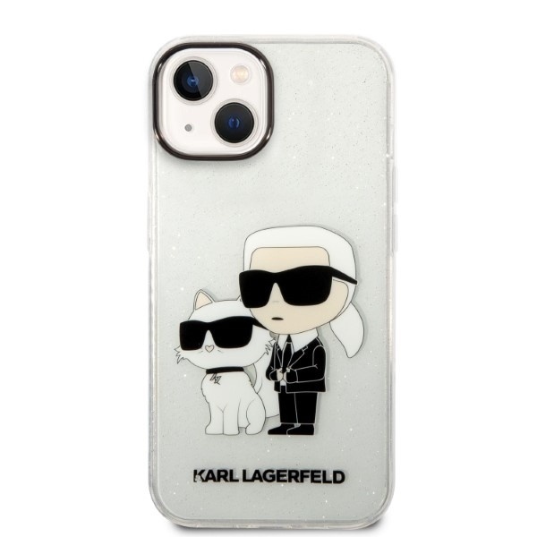 Husa pentru iPhone 14 Plus, Hardcase Glitter, Karl Lagerfeld, Transparenta - 2 | YEO