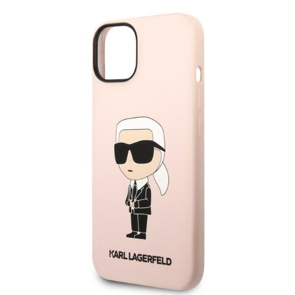 Husa pentru iPhone 14 Plus, Silicone, Karl Lagerfeld, Roz - 1 | YEO