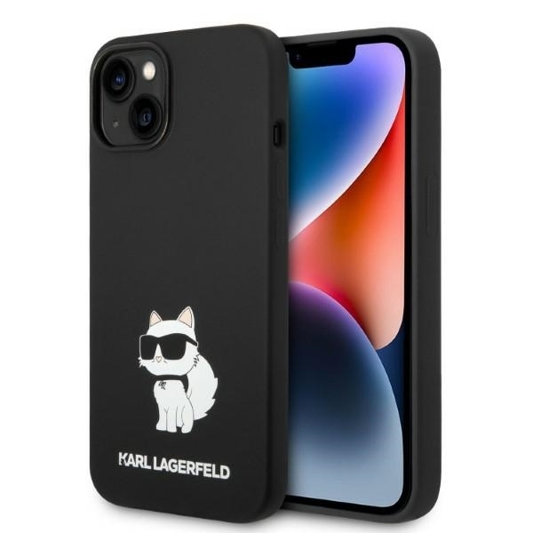 Husa pentru iPhone 14 Plus, Silicone MagSafe, Karl Lagerfeld - Negru