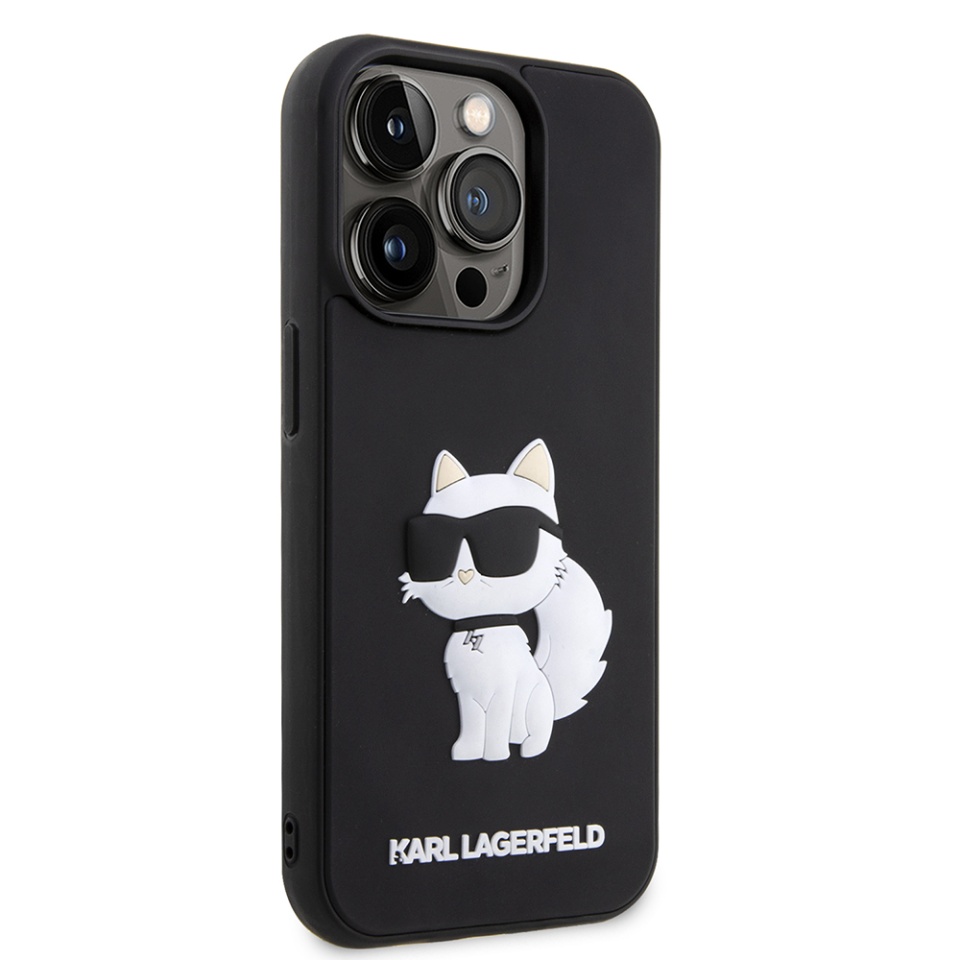 Husa pentru iPhone 14 Pro, 3D Design, Karl Lagerfeld, Negru - 3 | YEO