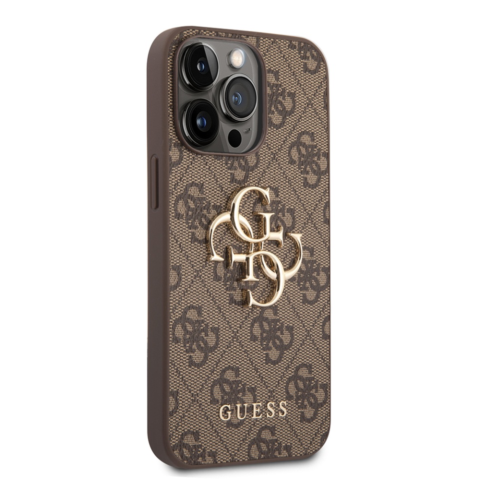 Husa pentru iPhone 14 Pro Max, Guess Hardcase 4G Big Metal Logo, Protectie Slim, Compatibila, Maro - 3 | YEO
