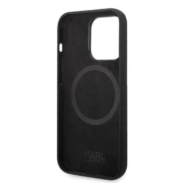 Husa pentru iPhone 14 Pro Max, Silicone MagSafe, Karl Lagerfeld - Negru - 1 | YEO