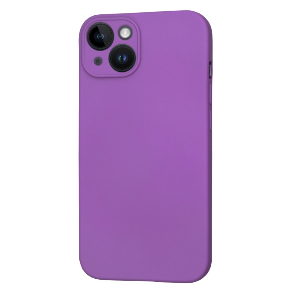 Husa pentru iPhone 14, SKYDDAR INNOVATION, din Silicon Catifelat, SoftFlex Magsafe, Mov, set cu sticker - 1 | YEO