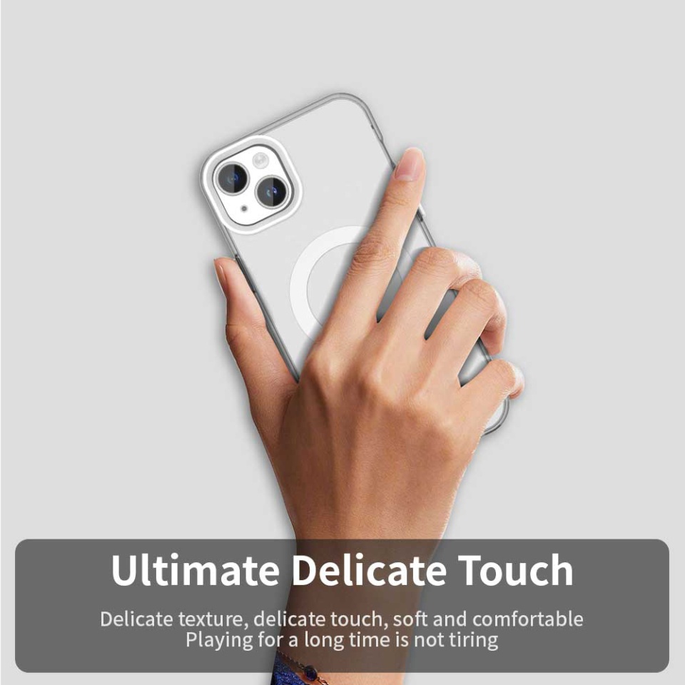 Husa pentru iPhone 14, SKYDDAR INOVATION, CandyCase, Magsafe, set cu sticker, Alb - 3 | YEO