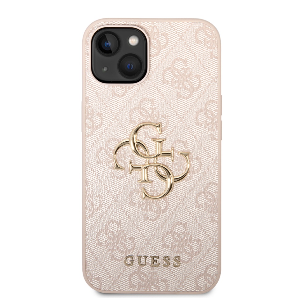 Husa pentru iPhone 15, Guess 4G Metal Logo, Protectie Slim, Compatibila, Roz - 1 | YEO