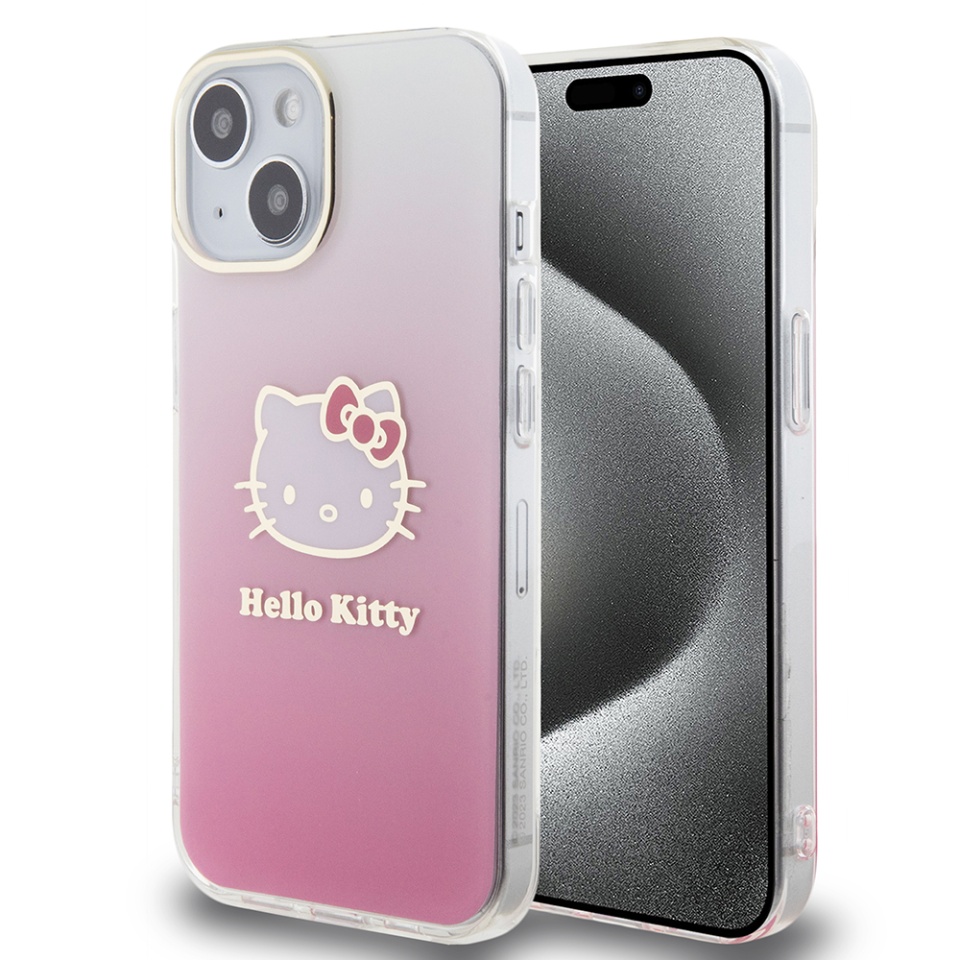 Husa pentru iPhone 15, Hardcase IML, Hello Kitty - Roz