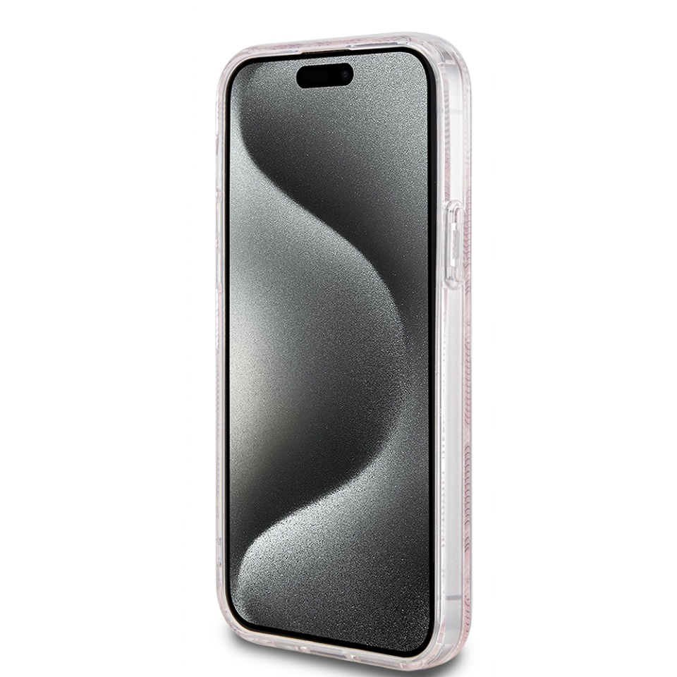 Husa pentru iPhone 15, IML GCube MagSafe, Guess - Roz - 1 | YEO