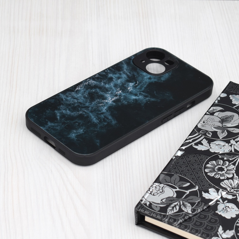Husa pentru iPhone 15 Plus cu sticla securizata, Glaze - Albastru - 3 | YEO
