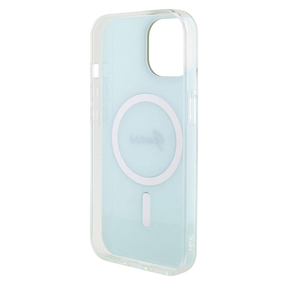 Husa pentru iPhone 15 Plus IML Iridescent MagSafe, Guess - Turcoaz - 1 | YEO