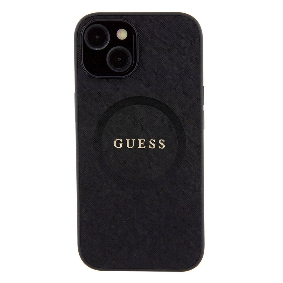 Husa pentru iPhone 15 Plus Saffiano MagSafe, Guess - Negru - 2 | YEO