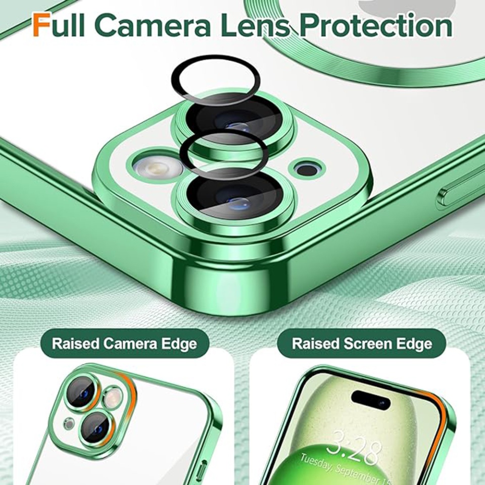 Husa pentru iPhone 15 Plus, SKYDDAR INNOVATION, Luxury Shield Magsafe, Protectie Antisoc, Mov, set cu sticker - 3 | YEO