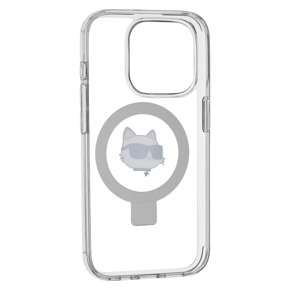Husa pentru iPhone 15 Pro, Hardcase Ring Stand MagSafe, Karl Lagerfeld - Alb - 2 | YEO