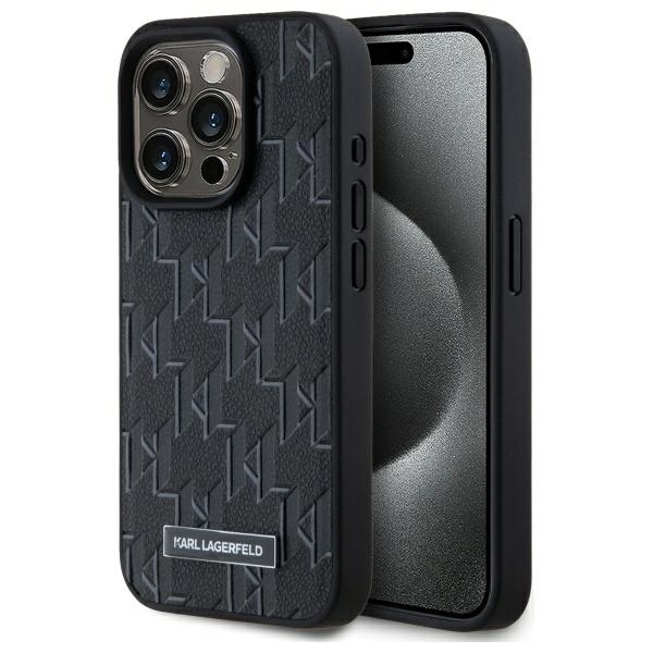 Husa pentru iPhone 15 Pro Leather MagSafe, Karl Lagerfeld - Negru