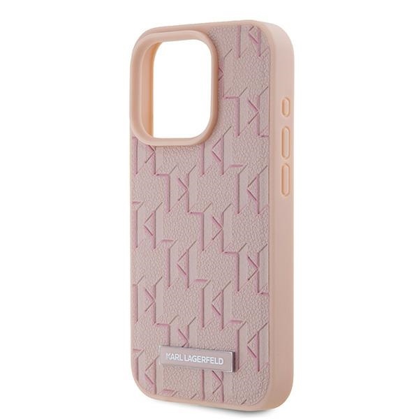 Husa pentru iPhone 15 Pro Leather MagSafe, Karl Lagerfeld - Roz - 3 | YEO