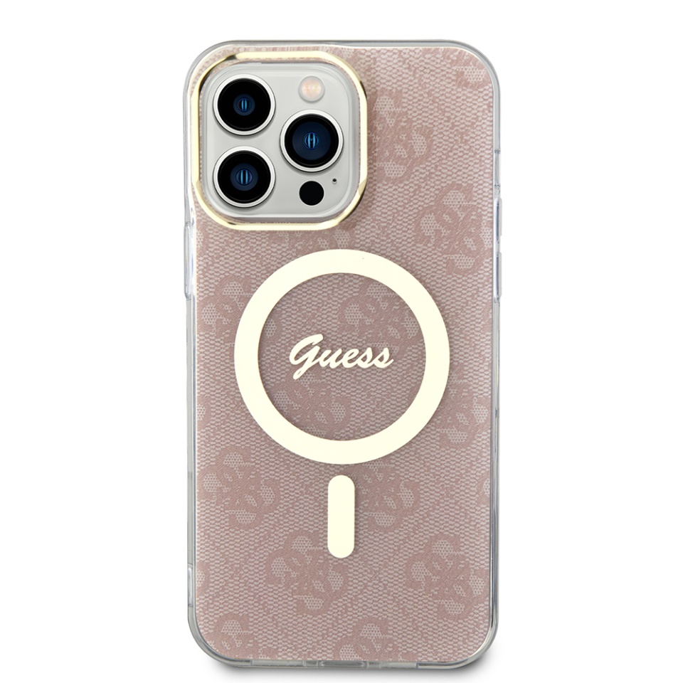 Husa pentru iPhone 15 Pro Max, IML 4G MagSafe, Guess - Roz - 1 | YEO