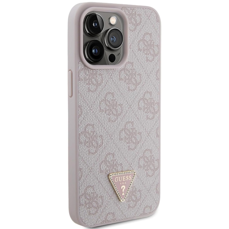 Husa pentru iPhone 15 Pro Max, Leather 4G Diamond Triangle, Roz - 3 | YEO