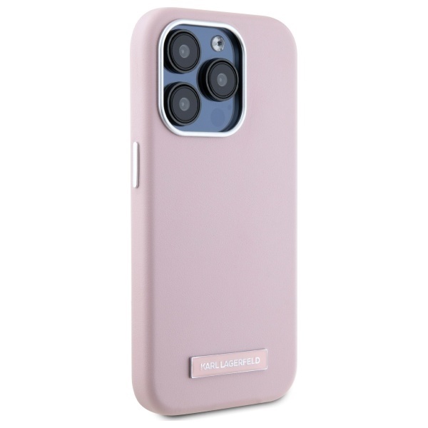 Husa pentru iPhone 15 Pro Max Leather MagSafe, Karl Lagerfeld - Roz - 2 | YEO