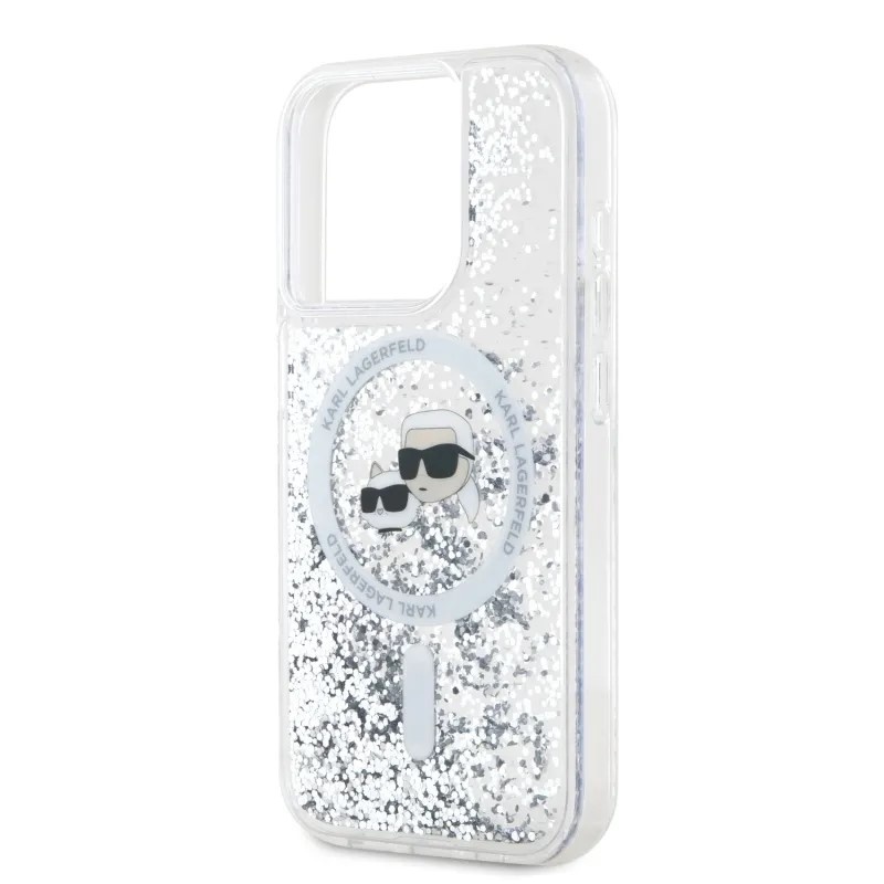 Husa pentru iPhone 15 Pro Max, Liquid Glitter MagSafe, Karl Lagerfeld - Transparenta - 1 | YEO