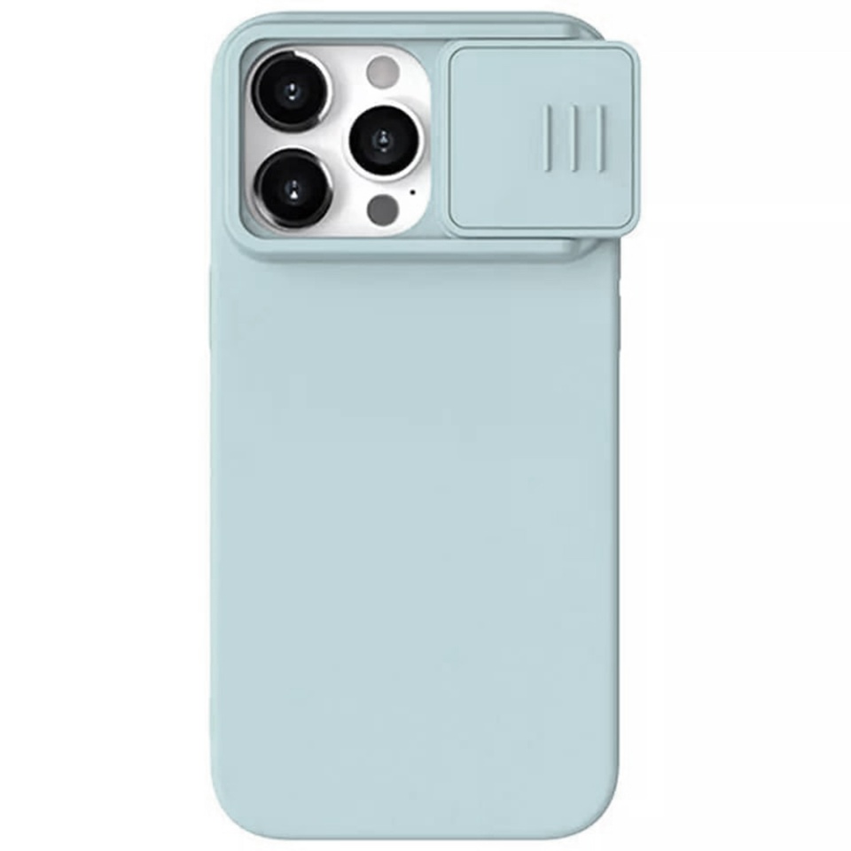 Husa pentru iPhone 15 Pro Max, Nillkin CamShield Silky MagSafe Silicone - Bleu