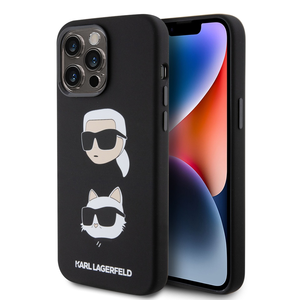 Husa pentru iPhone 15 Pro Max, Silicone, Karl Lagerfeld, Negru