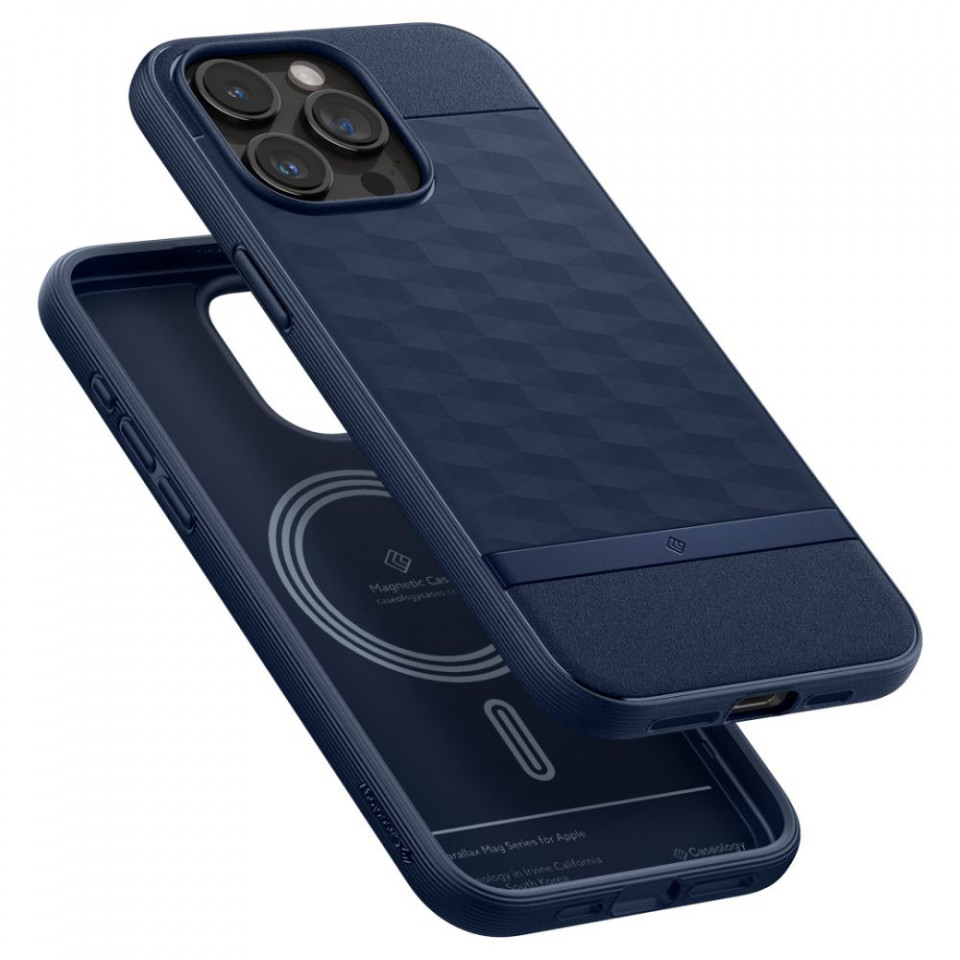 Husa pentru iPhone 15 Pro Max, Spigen Caseology Parallax MagSafe - Midnight Blue - 3 | YEO