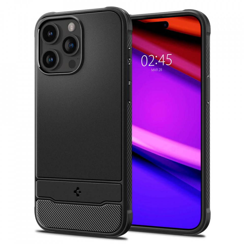Husa pentru iPhone 15 Pro Max, Spigen Rugged Armor MagSafe - Negru - 1 | YEO