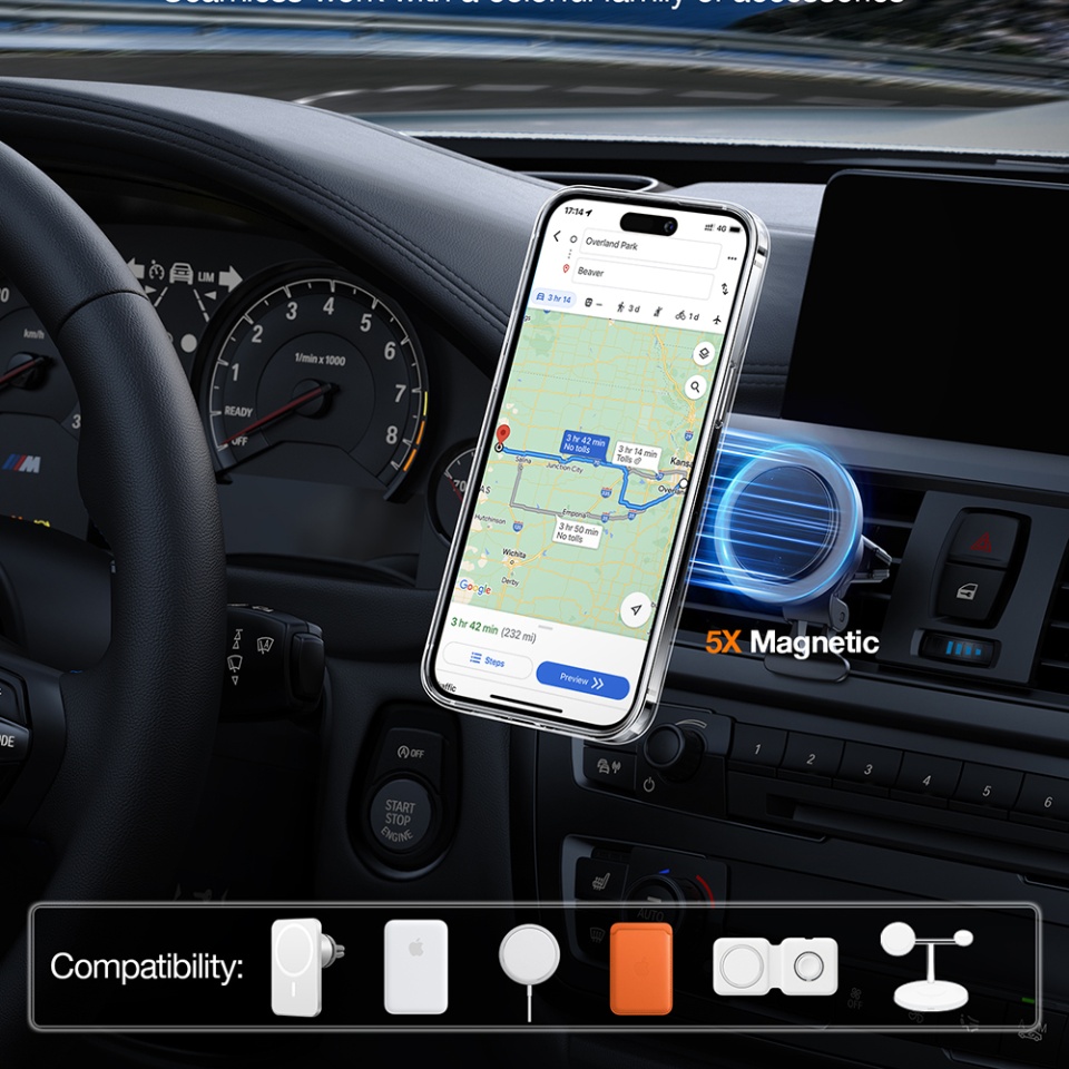 Husa pentru iPhone 15 Pro Max, Torras Ostand Pro MagSafe, Transparenta - 3 | YEO