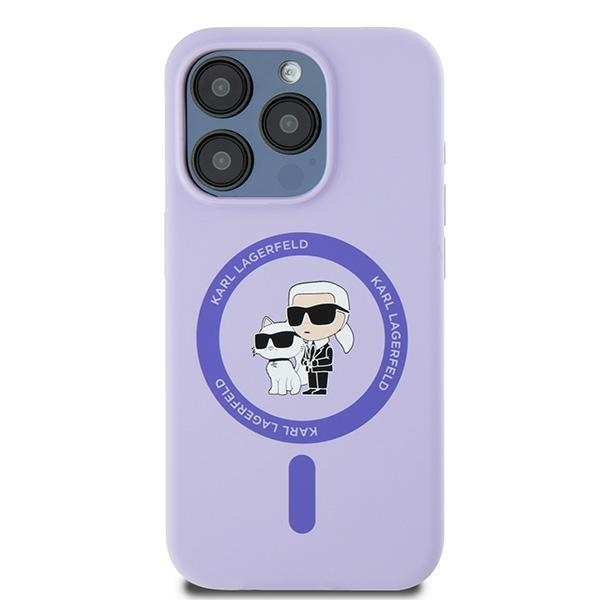 Husa pentru iPhone 15 Pro, Silicone MagSafe, Karl Lagerfeld - Mov - 2 | YEO