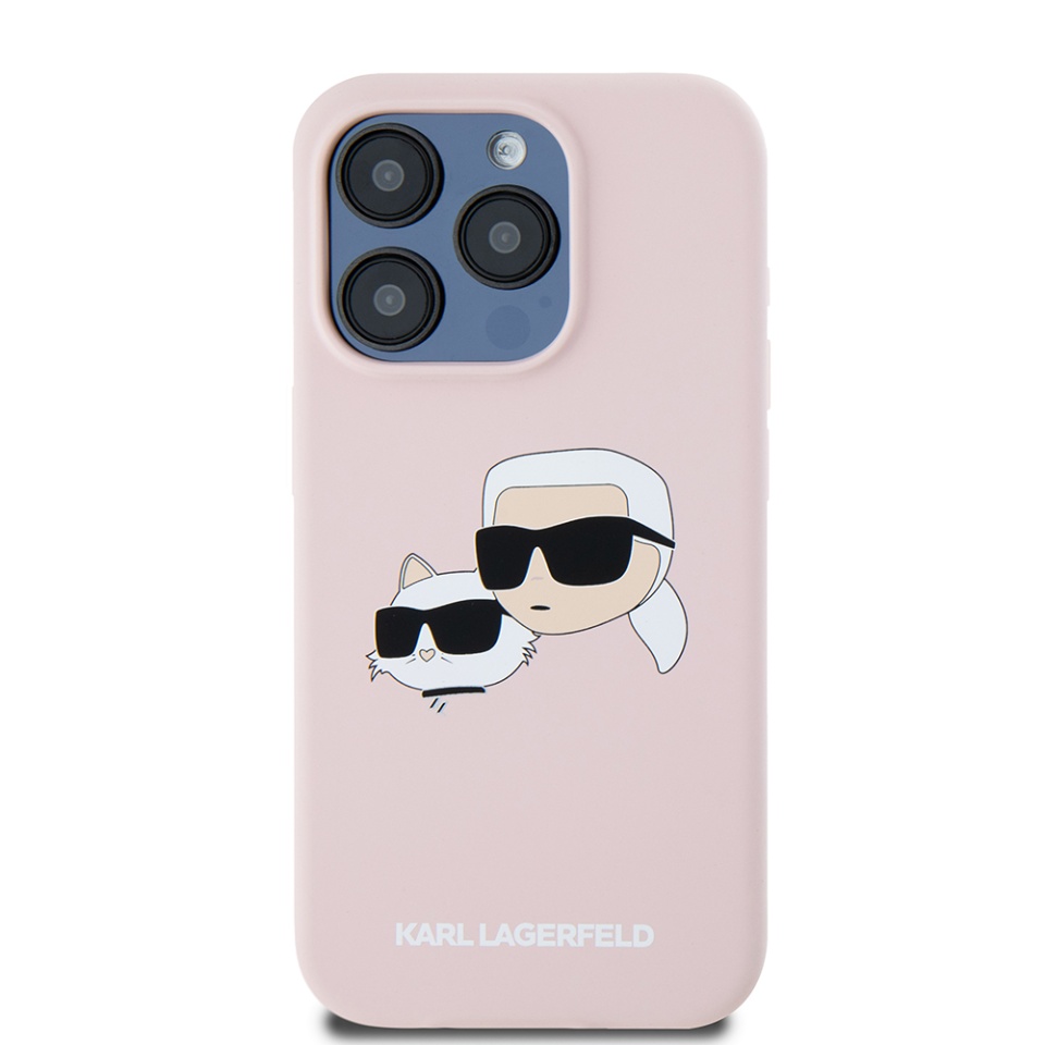 Husa pentru iPhone 15 Pro, Silicone MagSafe, Karl Lagerfeld - Roz - 1 | YEO