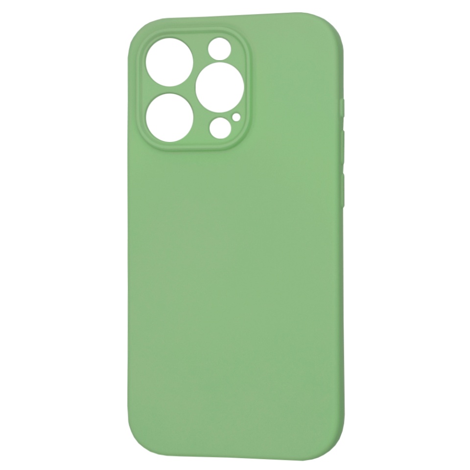 Husa pentru iPhone 15 Pro, SKYDDAR INNOVATION, din Silicon Catifelat, SoftFlex Magsafe, Verde deschis, set cu sticker - 2 | YEO