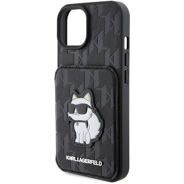 Husa pentru iPhone 15, Saffiano Cardslot, Karl Lagerfeld, Negru - 1 | YEO