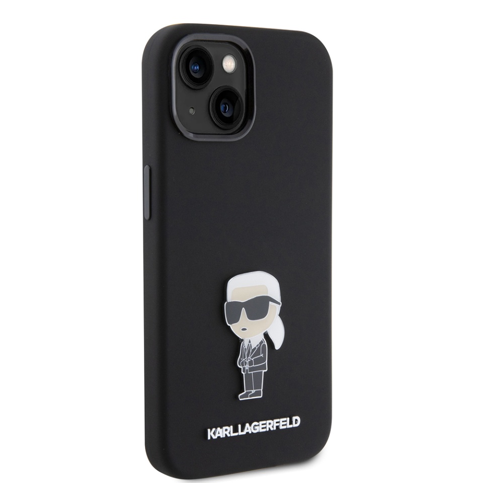 Husa pentru iPhone 15, Silicone, Karl Lagerfeld, Negru - 3 | YEO