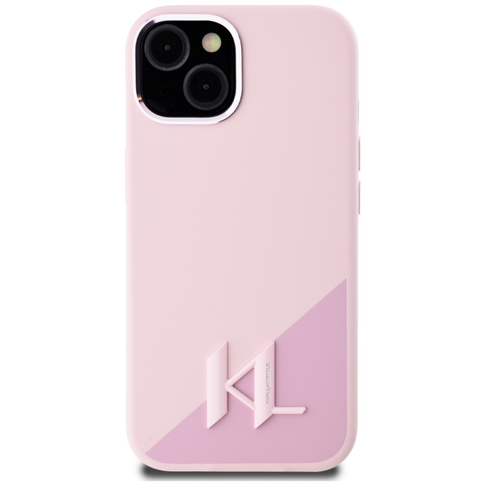 Husa pentru iPhone 15, Silicone MagSafe, Karl Lagerfeld, Roz - 1 | YEO