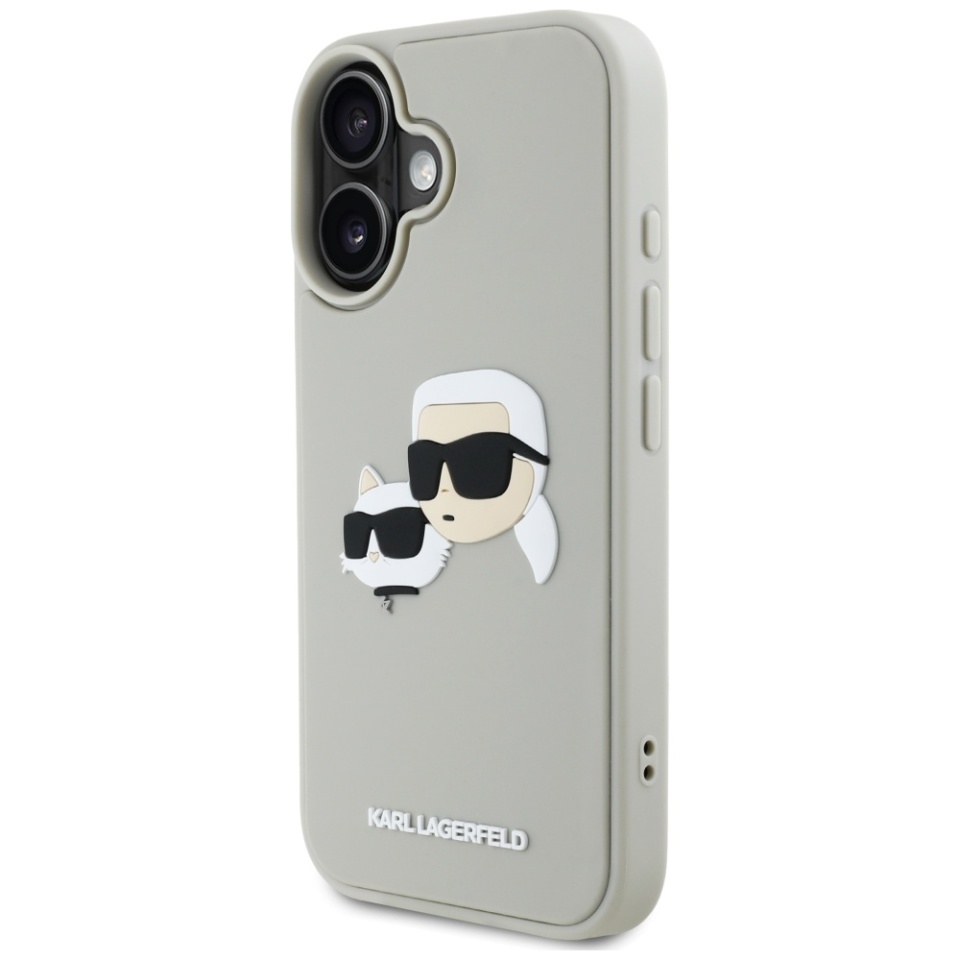 Husa pentru iPhone 16, 3D Design, Karl Lagerfeld, Bej - 4 | YEO
