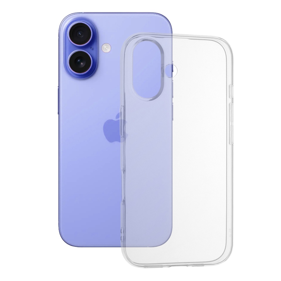 Husa pentru iPhone 16 din silicon transparent, SKDR ClearGuard - Transparent