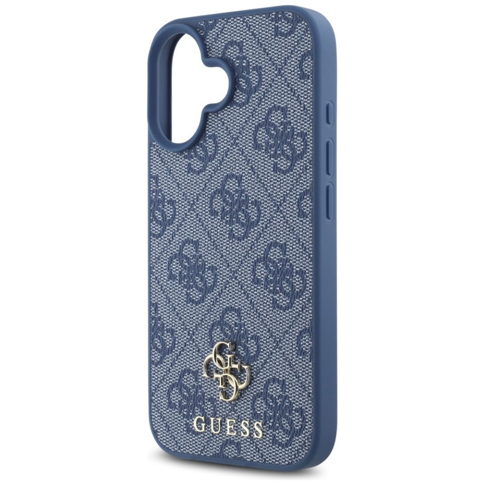 Husa pentru iPhone 16, Guess, 4G Small and Classic Logo MagSafe, Protectie Slim, Albastru - 3 | YEO