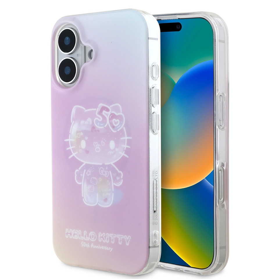 Husa pentru iPhone 16, Hardcase IML, Hello Kitty - Roz